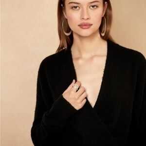 Banana republic AIRE WRAP-FRONT SWEATER NWT grey pull over sweater Cardigan